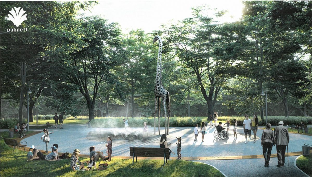 Nowe alejki, fontanna na placu z Żyrafą – rusza modernizacja Parku Praskiego