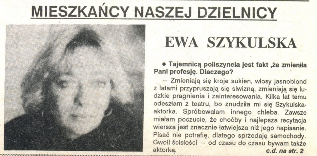 Ewa Szykulska MIESZKANIEC NR 8/1992