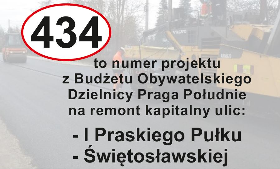 Budżet Obywatelski m.st. Warszawy - głosuj na projekt 434 dzielnicy Praga-Południe poz. 51