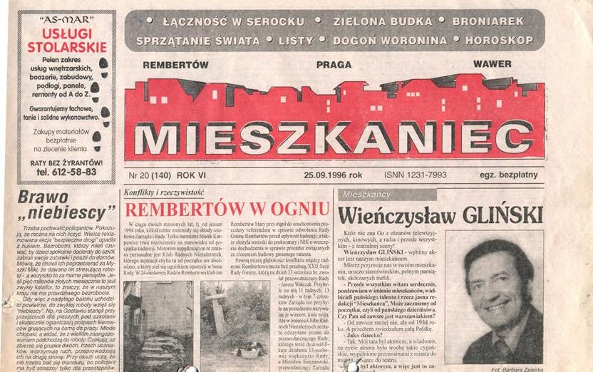 Wieńczysław Gliński MIESZKANIEC NR 20/1996