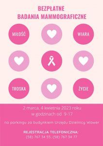 Bezpłatna mammografia w Wawrze i na Targówku