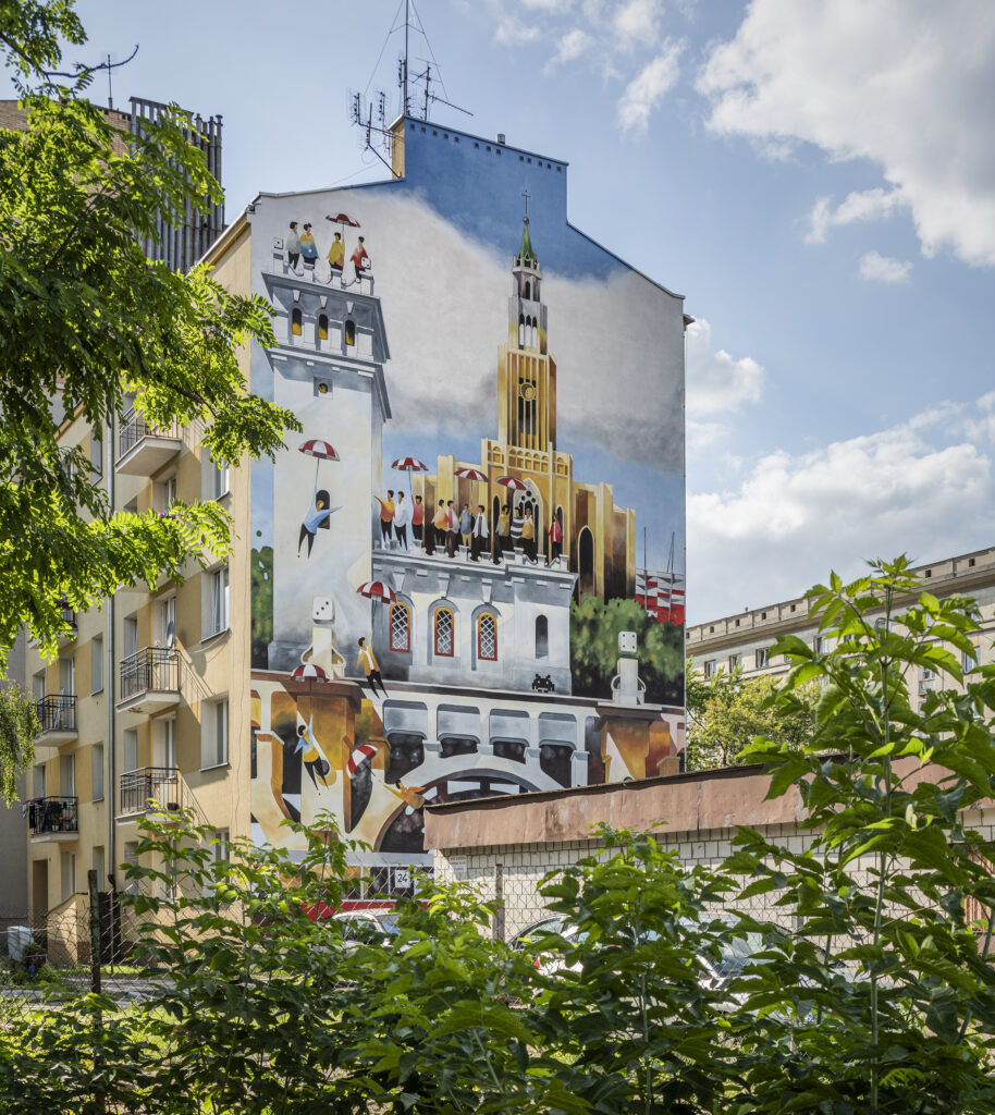 Mural autorstwa Tytusa Brzozowskiego przy Rondzie Wiatraczna na Pradze Południe Foto Juliusz Sokołowski