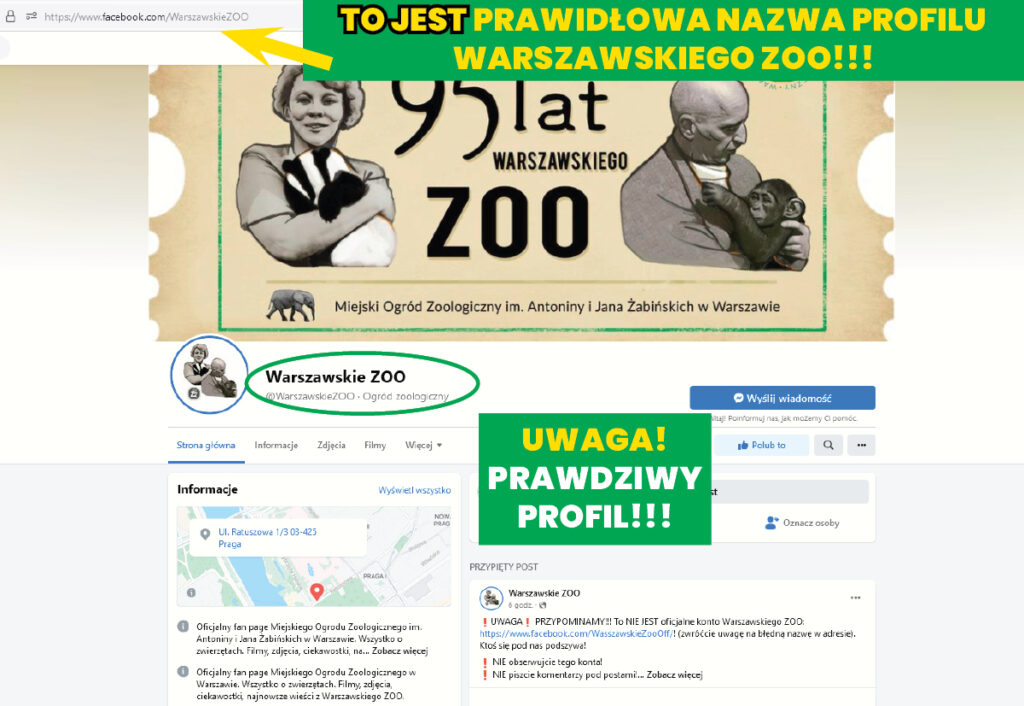 Uwaga na fałszywy fanpage warszawskiego ZOO!