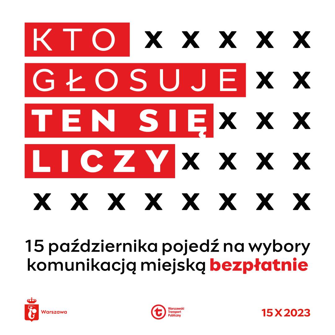Wybory 2023 – bezpłatna komunikacja w Warszawie