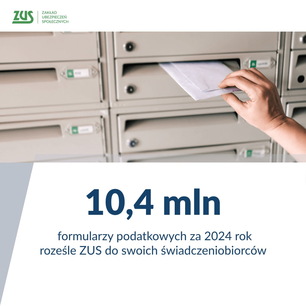 ZUS wysyła deklaracje PIT za 2024 rok fot. ZUS