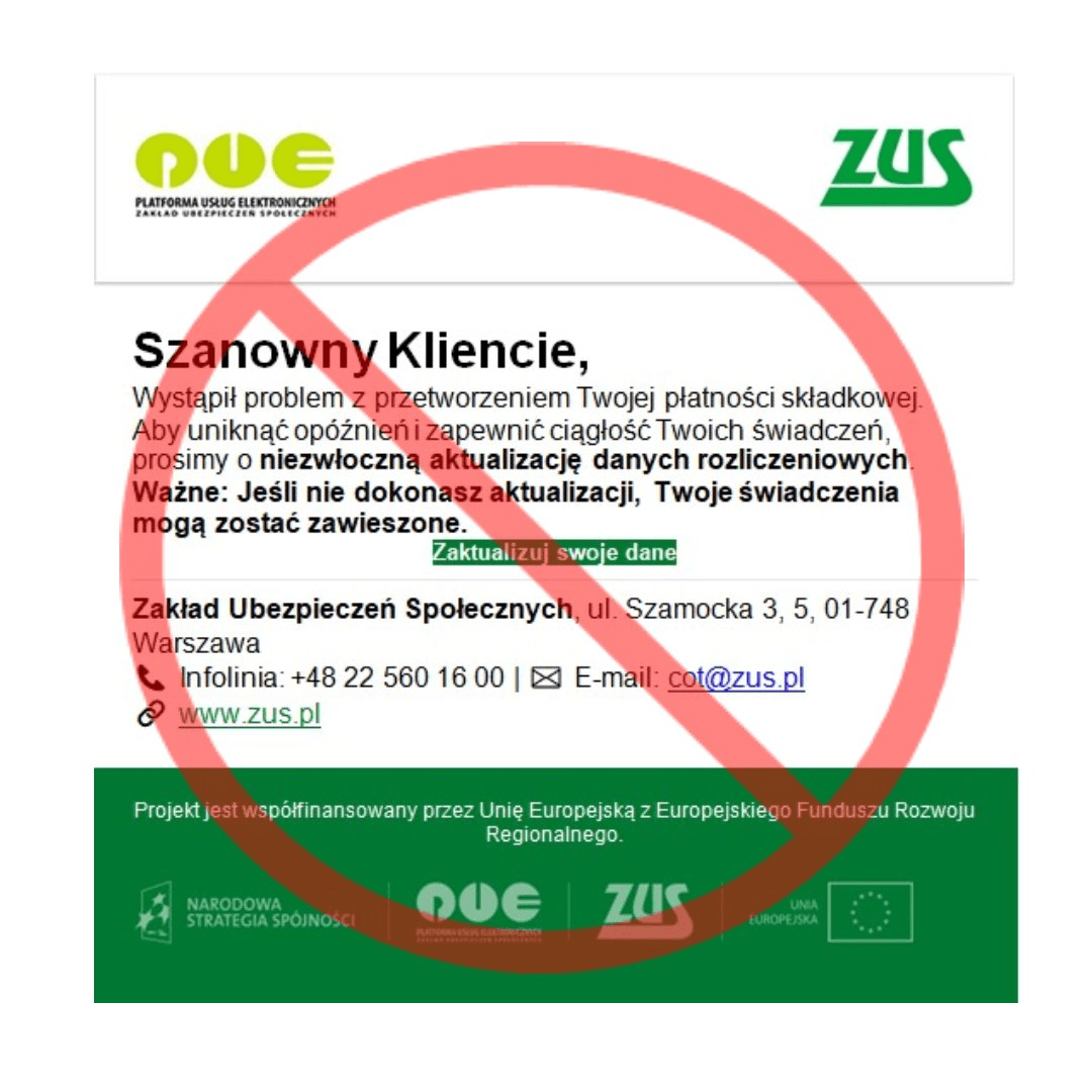 Uwaga na oszustów podszywających się pod ZUS fot. ZUS