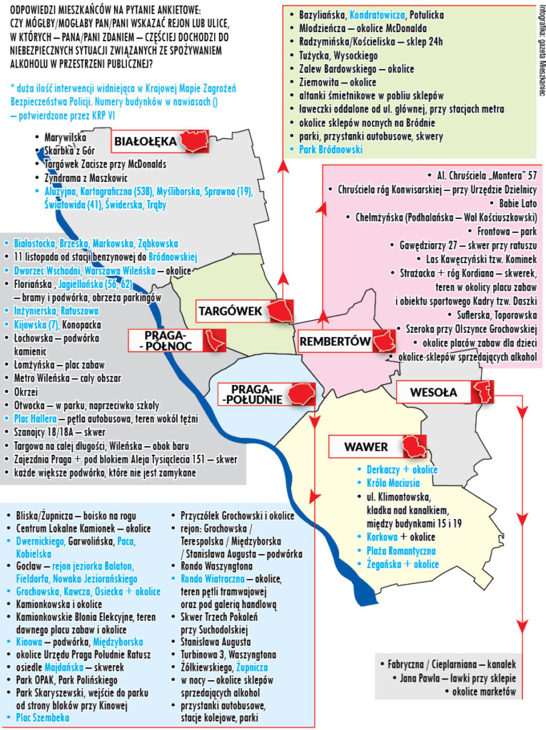 Procenty na ulicach mapa duza Infografika gazeta Mieszkaniec