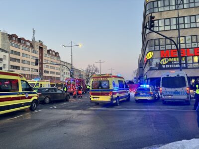 Dramatyczny wypadek na Placu Szembeka. Foto Tomasz Szymańśki