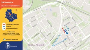 Przebudowa ulicy środkowej, drugi etap na mapie