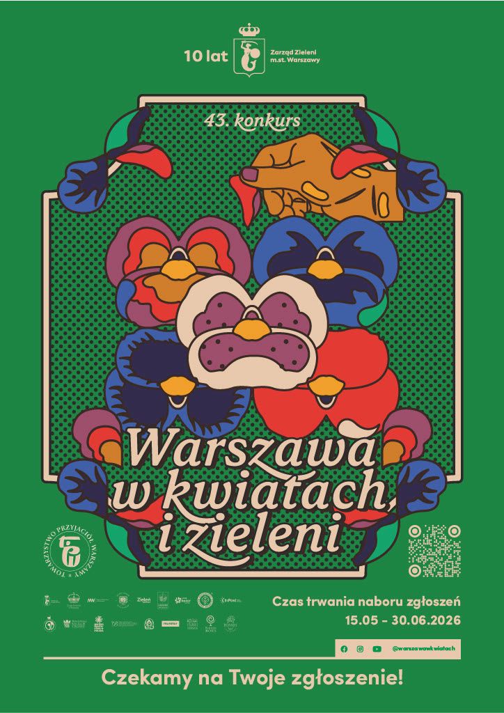 Warszawa w kwiatach i zieleni Plakat Zarząd Zieleni